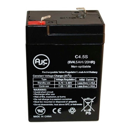 Battery Clerk AJC  Parasystems PE6-4 6V 4.5Ah Sealed Lead Acid Battery AJC-C4.5S-C-0-155228